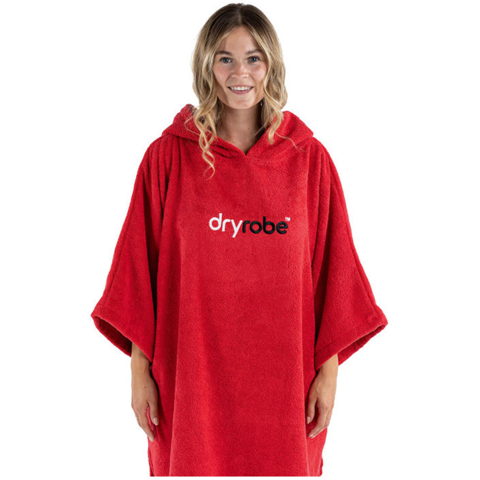 2024 Dryrobe Organic Cotton Hooded Towel Change Robe V3 DOCTV3 Red